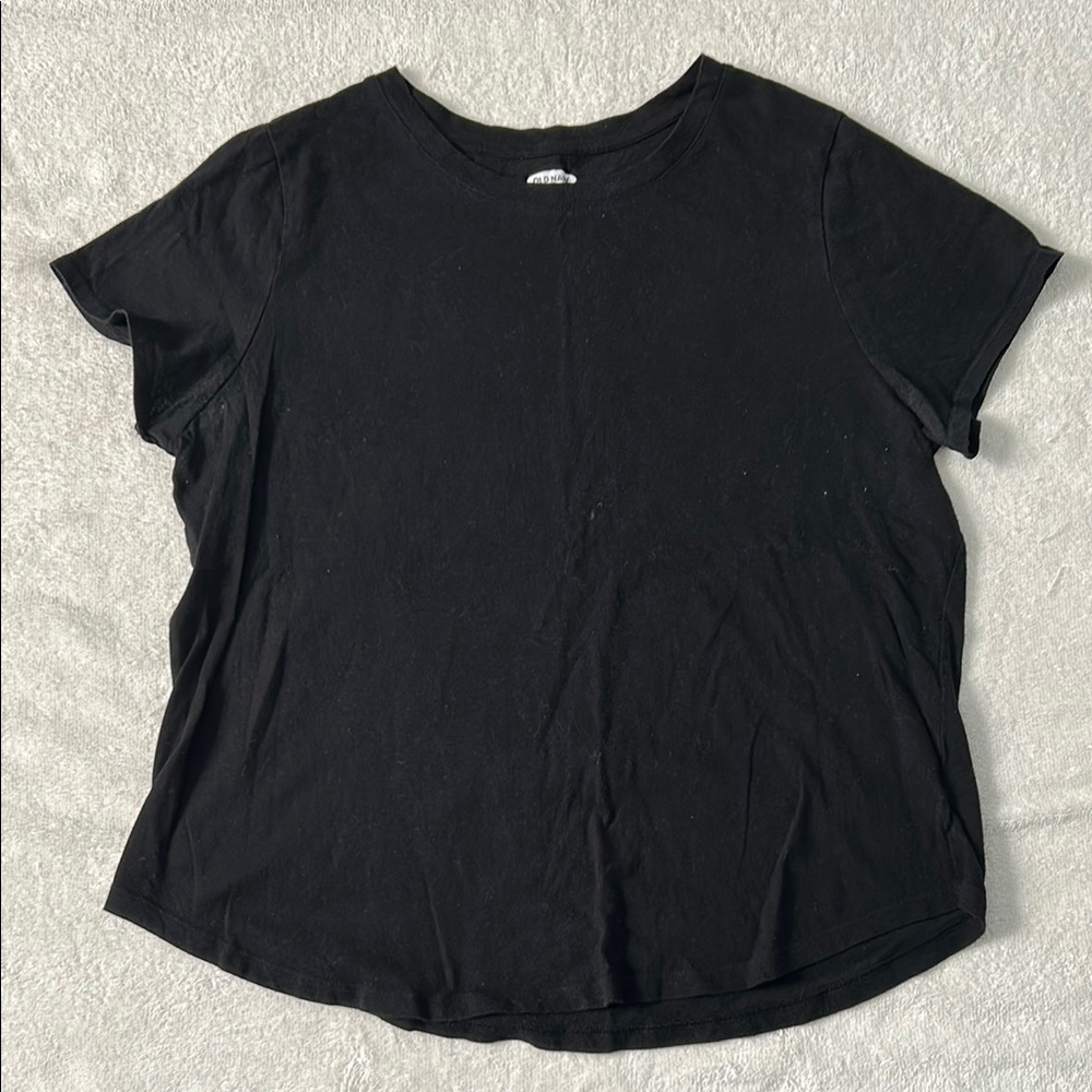 Old Navy Black Relaxed Short Sleeve Tee